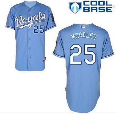 Men's Kansas City Royals #25 Kendrys Morales Light Blue Jersey