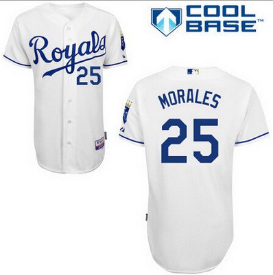Men's Kansas City Royals #25 Kendrys Morales White Jersey