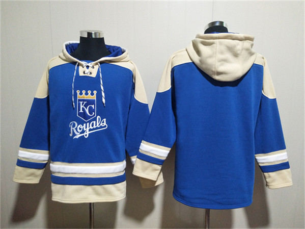 Men's Kansas City Royals Blank Blue Ageless Must-Have Lace-Up Pullover Hoodie