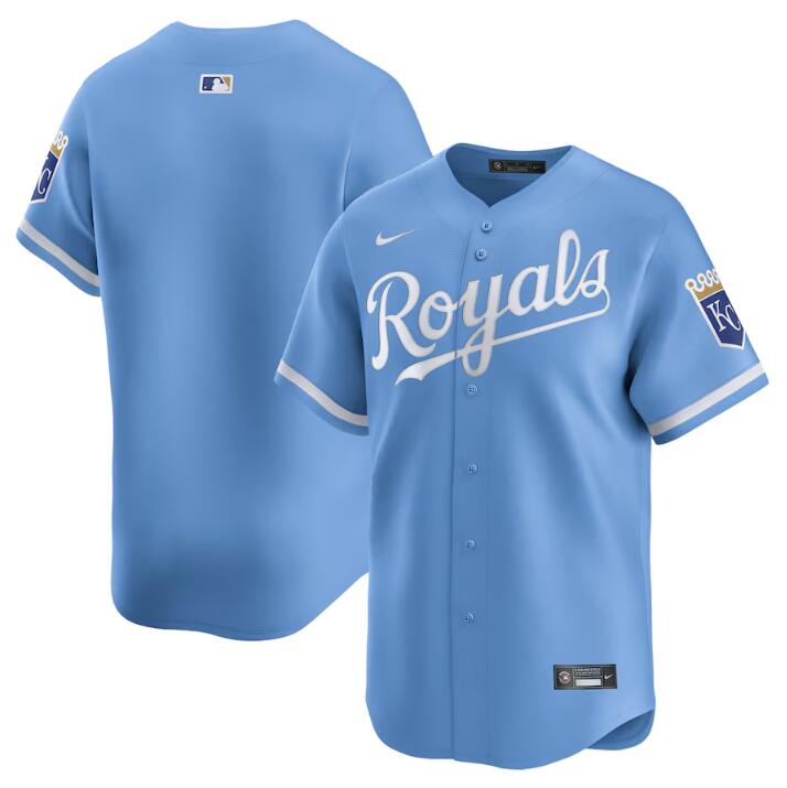 Men's Kansas City Royals Blank Light Blue 2024 Alternate Limited Stitched Baseball Jersey