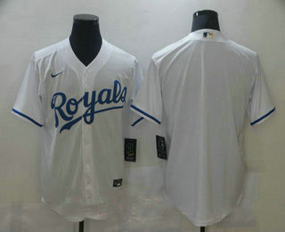 Men's Kansas City Royals Blank White Stitched MLB Cool Base Nike Jersey