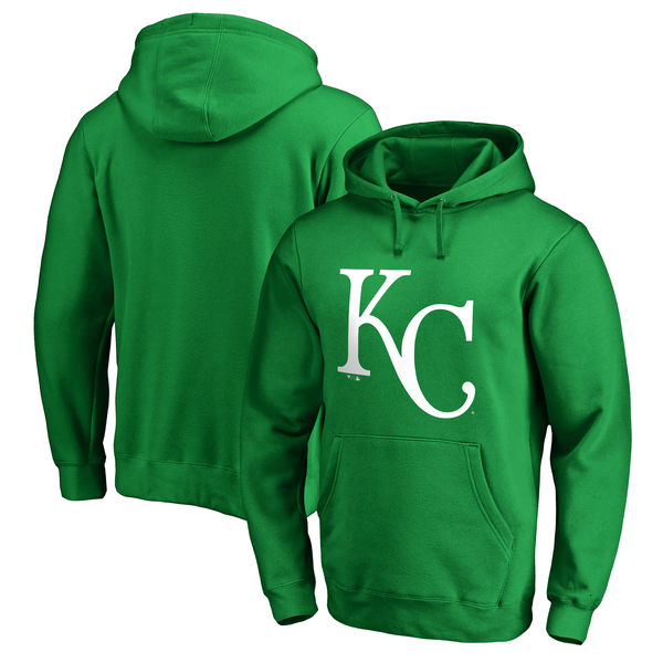 Men's Kansas City Royals Fanatics Branded Kelly Green St. Patrick's Day White Logo Pullover Hoodie