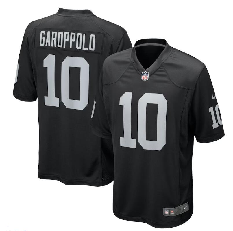 Men's Las Vegas Raiders #10 Jimmy Garoppolo Nike Black Game Player Jersey