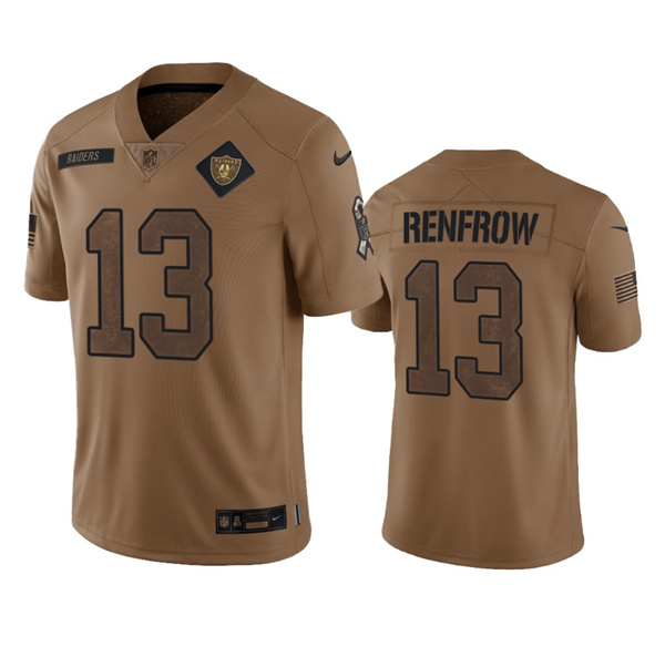 Men's Las Vegas Raiders #13 Hunter Renfrow 2023 Brown Salute To Service Limited Football Stitched Jersey