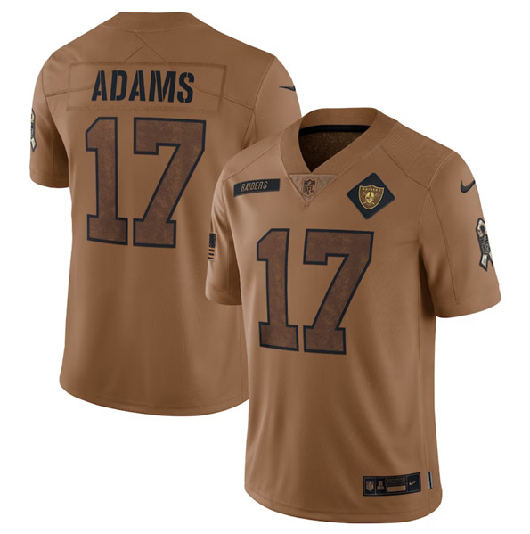 Men's Las Vegas Raiders #17 Davante Adams 2023 Brown Salute To Service Limited Football Stitched Jersey
