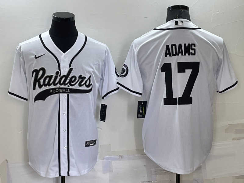 Men's Las Vegas Raiders #17 Davante Adams White Stitched MLB Cool Base Nike Baseball Jersey