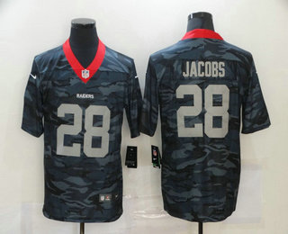 Men's Las Vegas Raiders #28 Josh Jacobs 2020 Camo Limited Stitched Nike NFL Jersey
