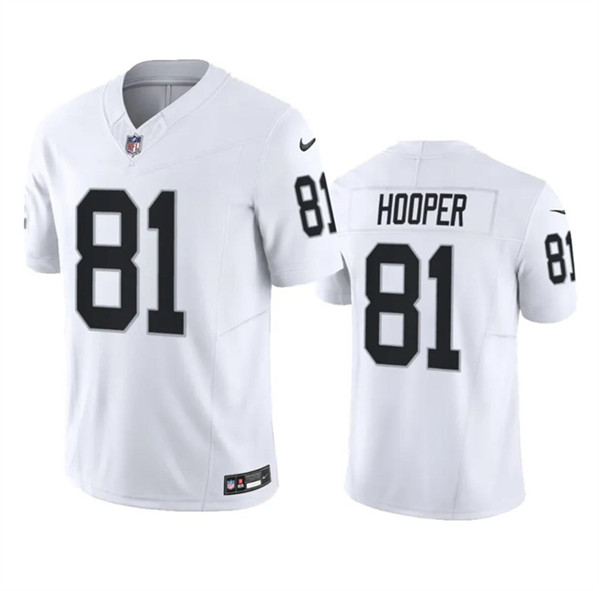 Men's Las Vegas Raiders #81 Austin Hooper White 2023 F.U.S.E. Football Stitched Jersey
