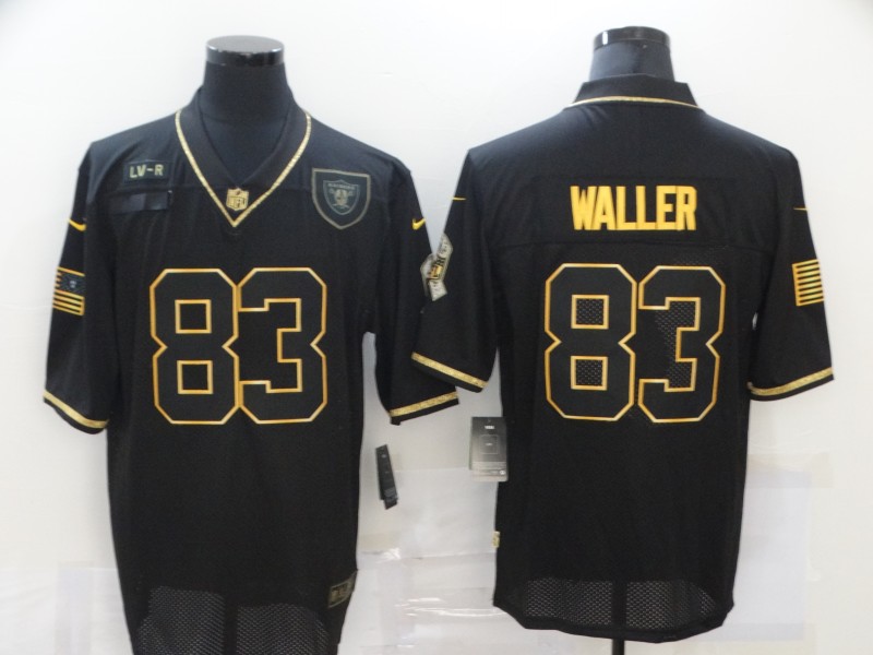 Men's Las Vegas Raiders #83 Darren Waller Black Gold 2020 Salute To Service Stitched NFL Nike Limited Jersey