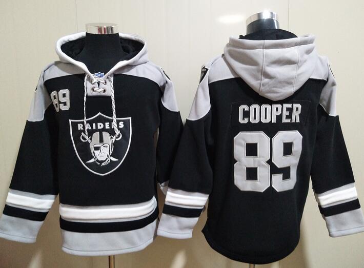 Men's Las Vegas Raiders #89 Amari Cooper Black All Stitched Sweatshirt Ageless Must-Have Lace-Up Pullover Hoodie