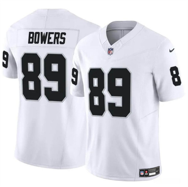 Men's Las Vegas Raiders #89 Brock Bowers White 2024 Draft F.U.S.E. Vapor Football Stitched Jersey