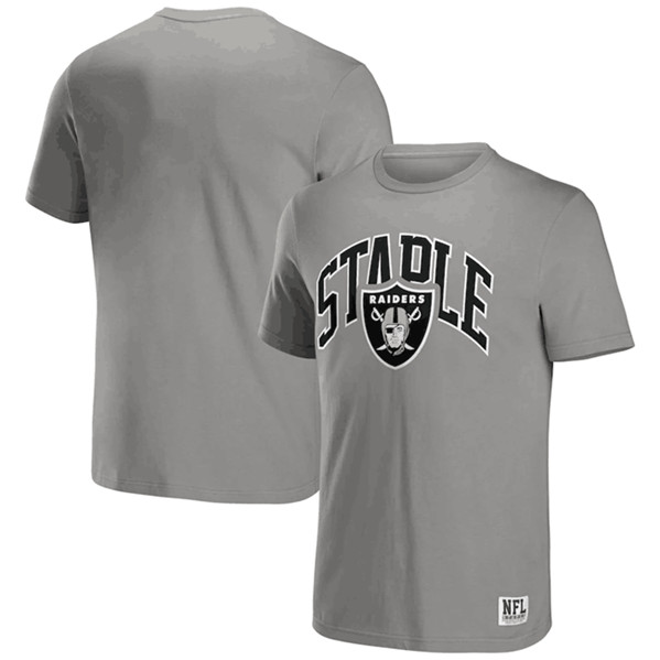 Men's Las Vegas Raiders x Staple Gray Logo Lockup T-Shirt