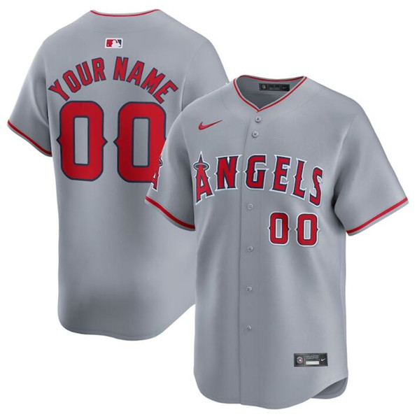 Men's Los Angeles Angels Active Player Custom Gray Away Limited Baseball Stitched Jersey
