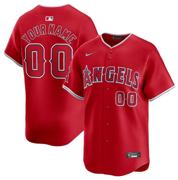 Men's Los Angeles Angels Active Player Custom Red Alternate Limited Baseball Stitched Jersey
