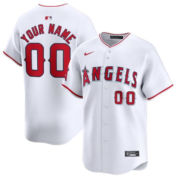 Men's Los Angeles Angels Active Player Custom White Home Limited Baseball Stitched Jersey