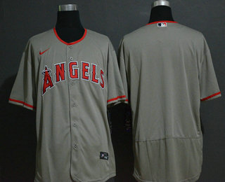 Men's Los Angeles Angels Blank Gray Stitched MLB Flex Base Nike Jersey