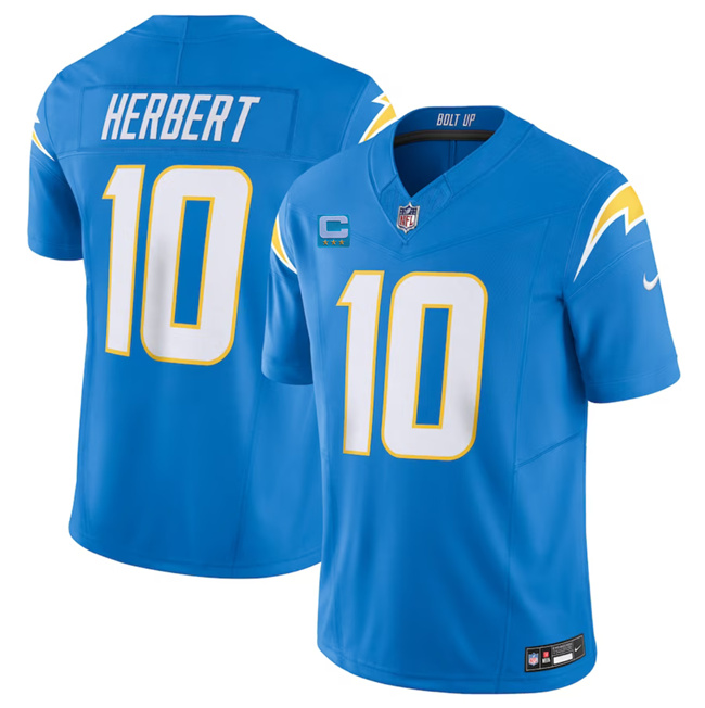 Men's Los Angeles Chargers #10 Justin Herbert Light Blue 2023 F.U.S.E. With 3-Star C Patch Vapor Untouchable Limited Football Stitched Jersey