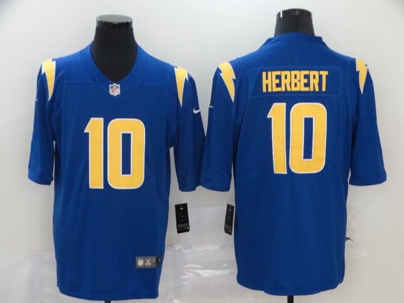 Men's Los Angeles Chargers #10 Justin Herbert Royal Blue 2020 NEW Color Rush Stitched NFL Nike Limited Jersey