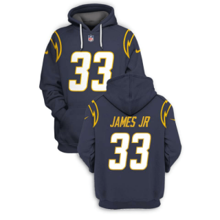 Men's Los Angeles Chargers #33 Derwin James JR Navy 2021 Pullover Hoodie
