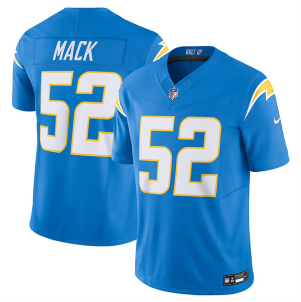 Men's Los Angeles Chargers #52 Khalil Mack Blue 2023 F.U.S.E. Vapor Untouchable Limited Stitched Jersey