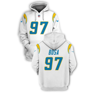 Men's Los Angeles Chargers #97 Joey Bosa White 2021 Pullover Hoodie