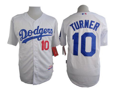 Men's Los Angeles Dodgers #10 Justin Turner White Jersey