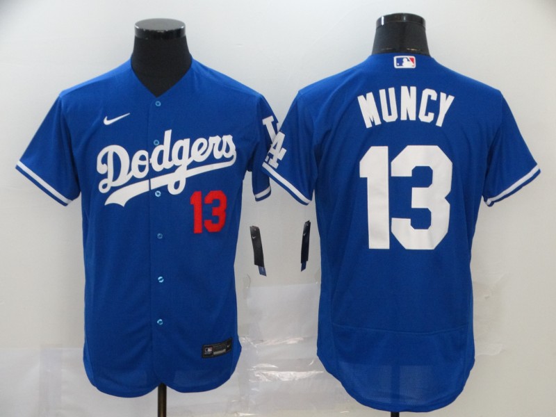 Men's Los Angeles Dodgers #13 Max Muncy Blue Stitched MLB Flex Base Nike Jersey