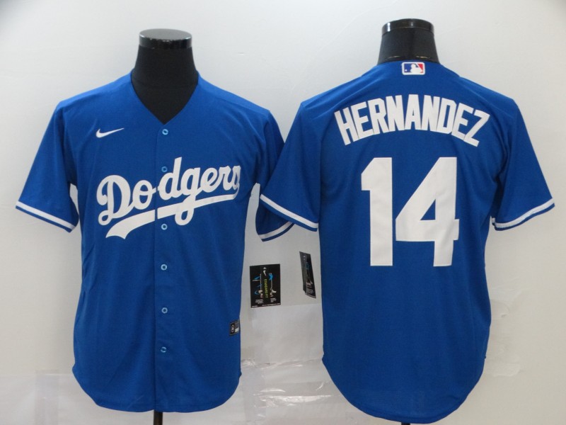 Men's Los Angeles Dodgers #14 Enrique Hernandez Blue Stitched MLB Cool Base Nike Jersey