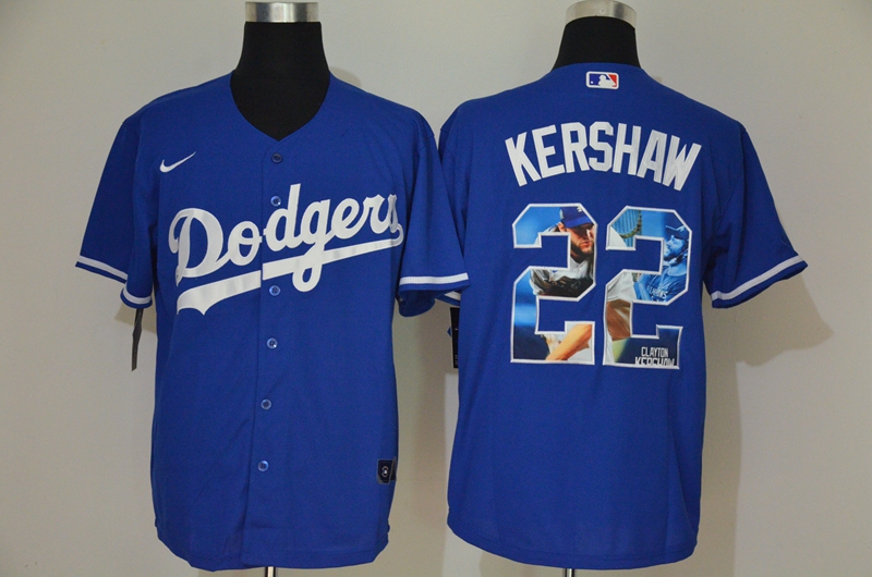 Men's Los Angeles Dodgers #22 Clayton Kershaw Blue Unforgettable Moment Stitched Fashion MLB Cool Base Nike Jerseys