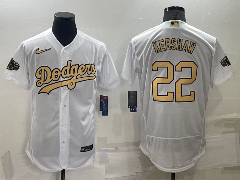 Men's Los Angeles Dodgers #22 Clayton Kershaw White 2022 All Star Stitched Flex Base Nike Jersey
