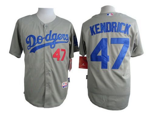 Men's Los Angeles Dodgers #47 Howie Kendrick 2014 Gray Jersey