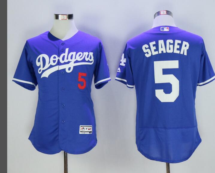 Men's Los Angeles Dodgers #5 Corey Seager Blue Stitched MLB Flex Base Jersey