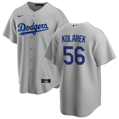 Men's Los Angeles Dodgers #56 Adam Kolarek Grey 2020 Home Jersey