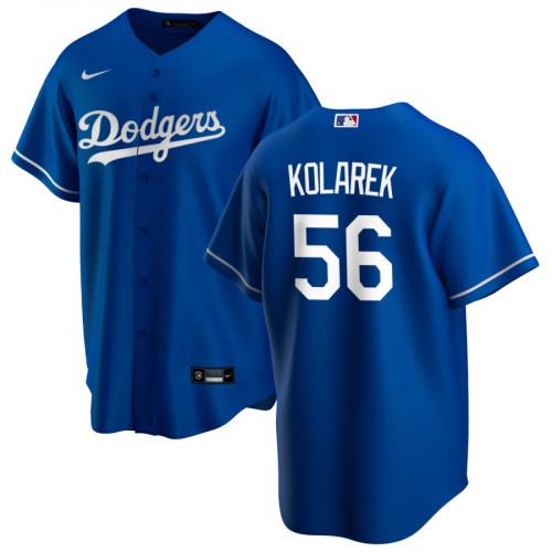 Men's Los Angeles Dodgers #56 Adam Kolarek Royal 2020 Home Jersey