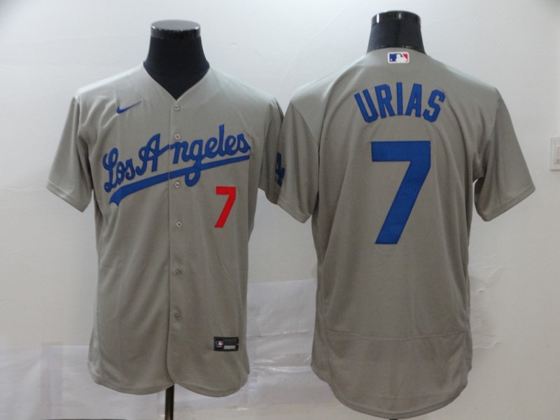 Men's Los Angeles Dodgers #7 Julio Urias Gray Stitched MLB Flex Base Nike Jersey
