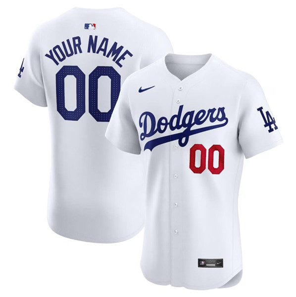 Men's Los Angeles Dodgers Active Player Custom White Home Elite Stitched Jersey