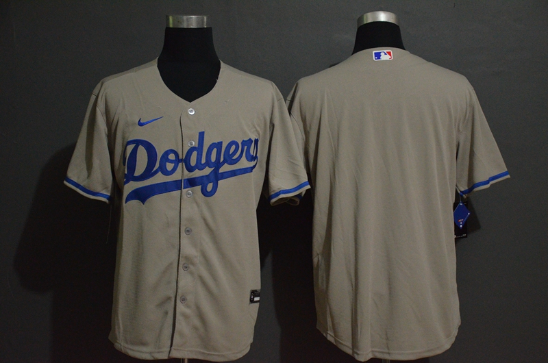 Men's Los Angeles Dodgers Blank Gray Stitched MLB Cool Base Nike Jersey