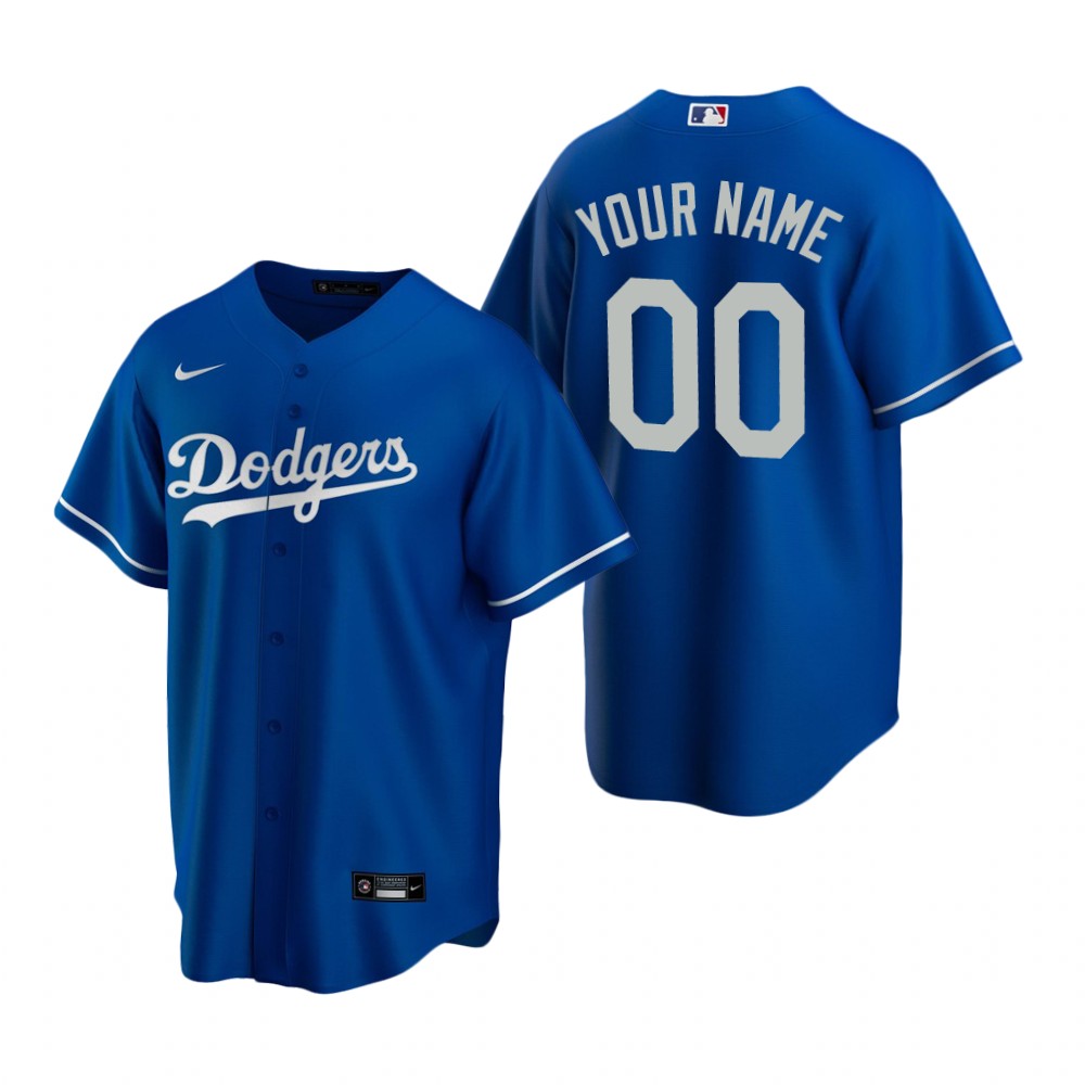 Men's Los Angeles Dodgers Custom Nike Royal Stitched MLB Cool Base Jersey