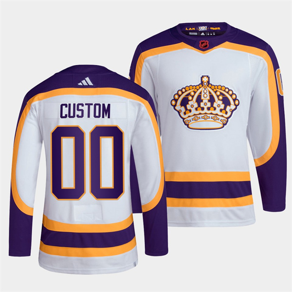 Men/Women/Youth Los Angeles Kings Custom White 2022 Reverse Retro Stitched Jersey