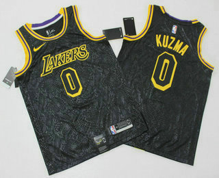 Men's Los Angeles Lakers #0 Kyle Kuzma Black 2019 Nike Swingman Printed NBA Jersey