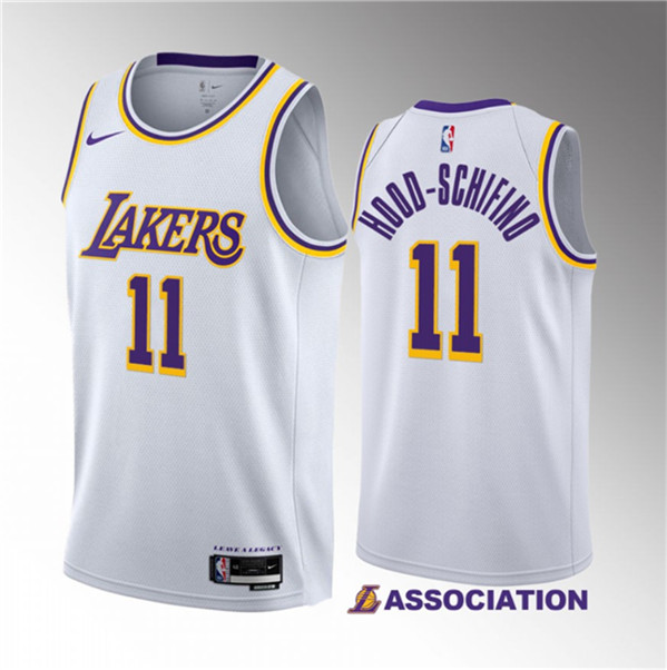 Men's Los Angeles Lakers #11 Jalen Hood-Schifino White 2023 Draft Association Edition Stitched Basketball Jersey