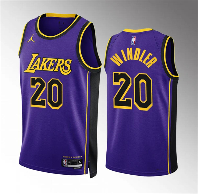 Men's Los Angeles Lakers #20 Dylan Windler Purple Statement Edition Stitched Basketball Jersey