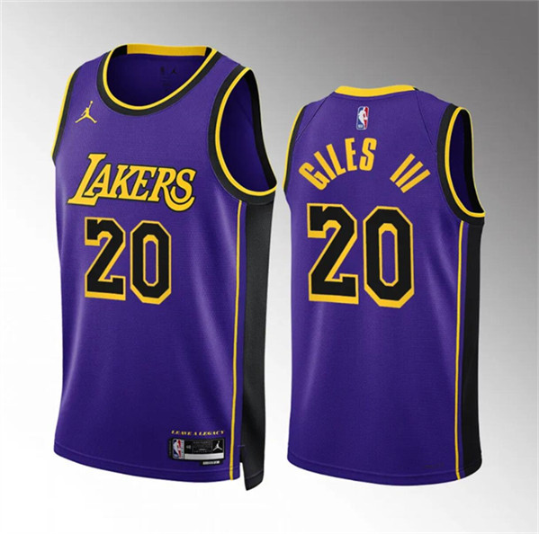 Men's Los Angeles Lakers #20 Harry Giles Iii Purple Statement Edition Stitched Basketball Jersey