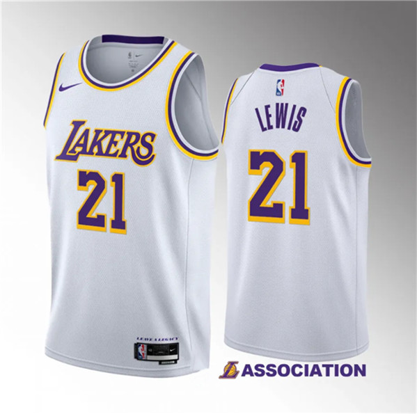 Men's Los Angeles Lakers #21 Maxwell Lewis White 2023 Draft Association Edition Stitched Basketball Jersey1