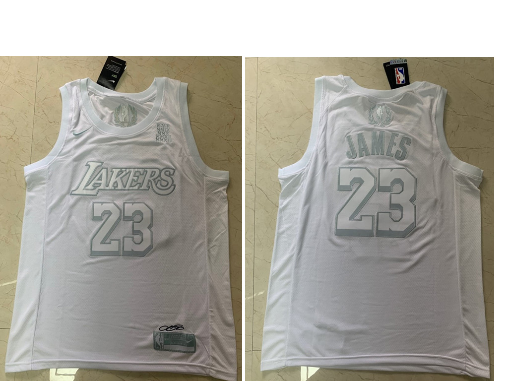 Men's Los Angeles Lakers #23 Lebron James White 2020 MVP Nike Swingman Stitched NBA Jersey