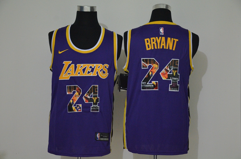 Men's Los Angeles Lakers #24 Kobe Bryant Purple Nike Swingman Stitched NBA Fashion Jersey