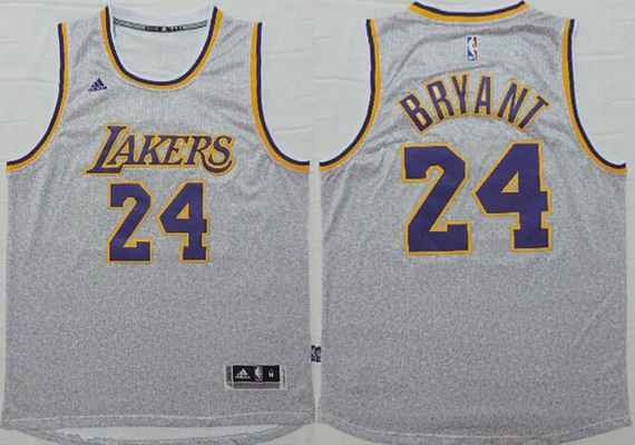 Men's Los Angeles Lakers #24 Kobe Bryant Revolution 30 Swingman 2014 New Gray Jersey