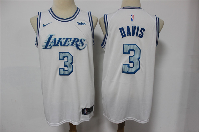 Men's Los Angeles Lakers #3 Anthony Davis White NEW 2021 Nike Wish City Edition Stitched Jersey