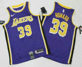 Men's Los Angeles Lakers #39 Dwight Howard Purple 2019 Nike Swingman Printed NBA Jersey