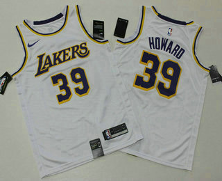 Men's Los Angeles Lakers #39 Dwight Howard White 2019 Nike Swingman Printed NBA Jersey